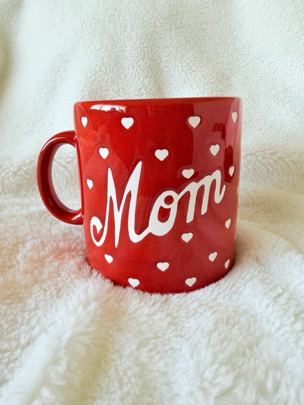 Vintage Waechtersbach Ceramic 'Mom' Red Hearts Mug - Spain - Mother's Day
